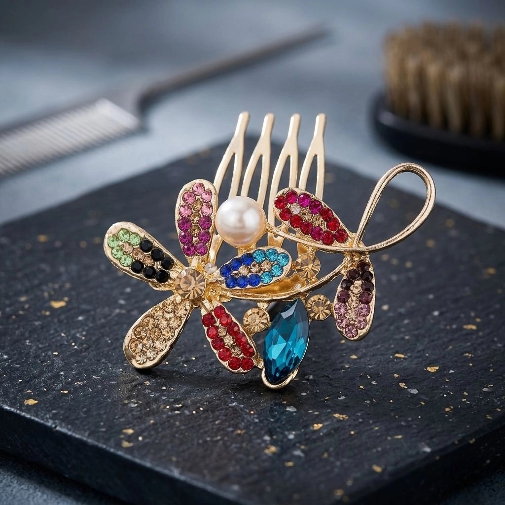 Decorative Hair Comb Crystal Decorative Hair Comb | Indian Party wear Hair Accessories