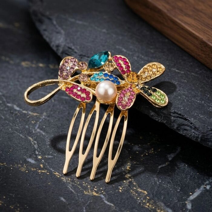 Decorative Hair Comb with Cz stones | Indian Party wear Hair Accessories