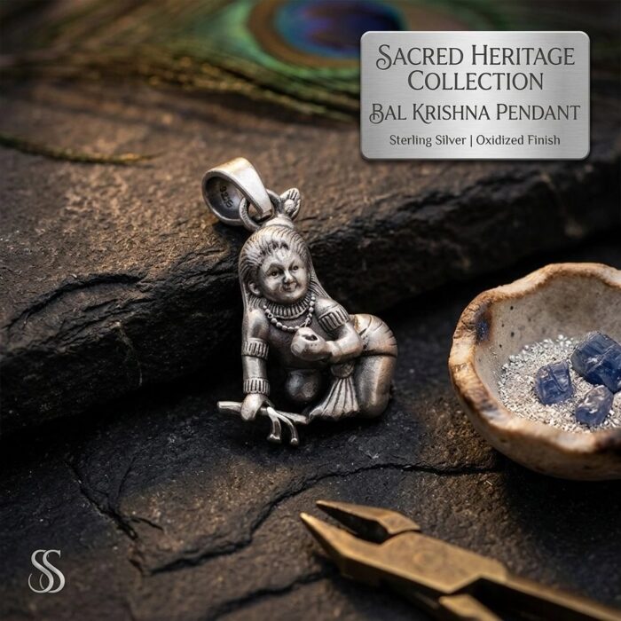 Elegant Baby Krishna Pendant for everyday wearing | 925 sterling silver