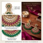 Green bead Kundan Chand earrings Indian jewelry | Party wear Earrings