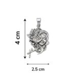 Dimensions of Pure Silver Krishna Pendant