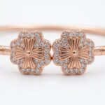 Close up of the motif on the silver bracelet