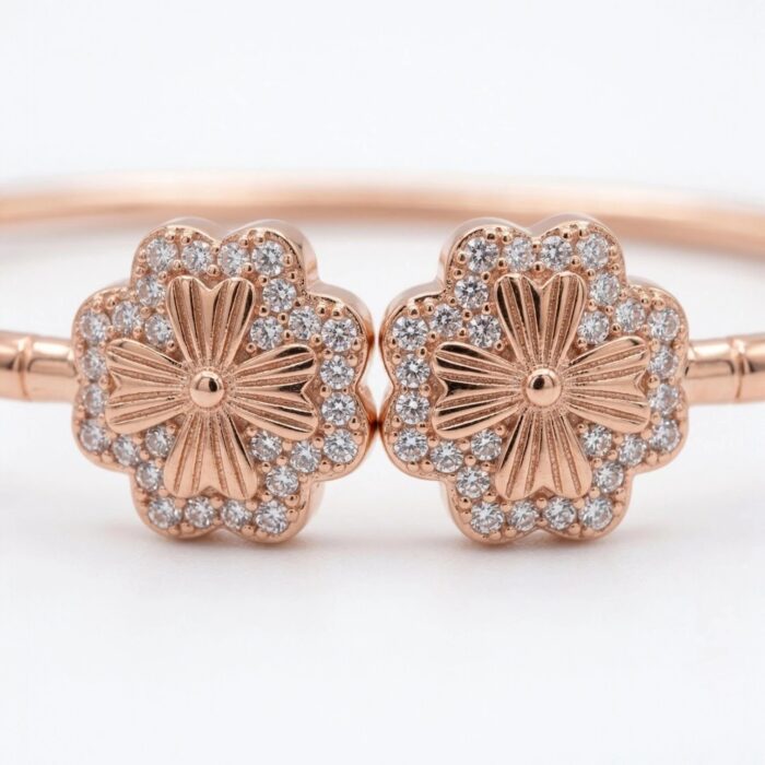 Close up of the motif on the silver bracelet