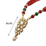 Necklace with earrings | Kundan Pendant Necklace and Earring Set - Image 7