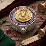 Sterling Silver Box | Chandi ki Dabbi - Oxidized Finish with Ruby Zirconia - Image 2