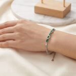 925 Sterling Silver & Natural Emeralds Bracelet  | Gift for her