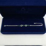 925 Sterling Silver & Natural Emeralds Bracelet  | Gift for her - Image 3