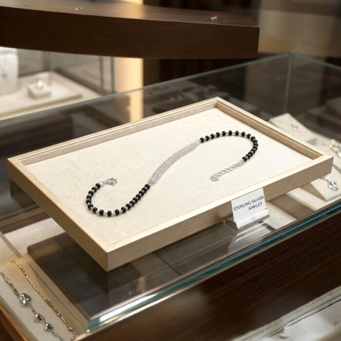 925 Sterling Silver Anklet | Single Anklet for Adults - 9.5 inch - Image 2