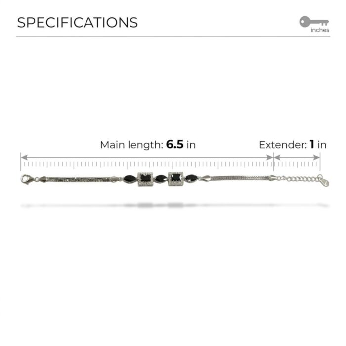 925 Sterling Silver - Black Onyx Bracelet  | Gift for her - Image 4