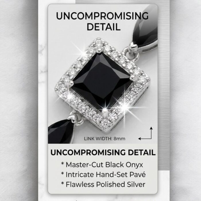 925 Sterling Silver - Black Onyx Bracelet  | Gift for her - Image 3