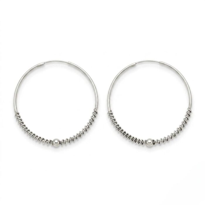 925 Sterling Silver - 4cm - Hoop Earrings - Image 6