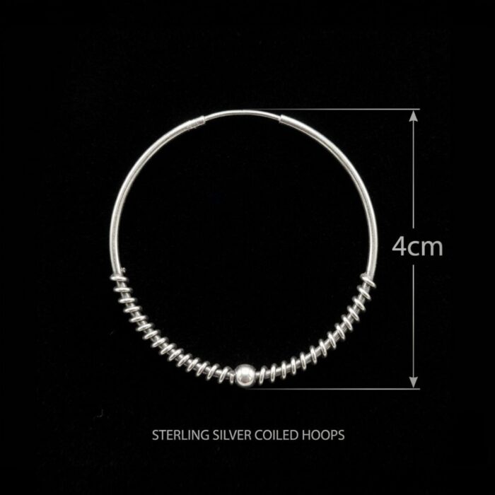 925 Sterling Silver - 4cm - Hoop Earrings - Image 5