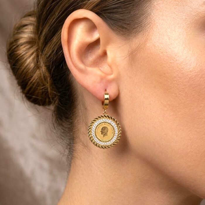 Anti Tarnish Coin Earrings | Stylish Everyday Jewelry - Image 2