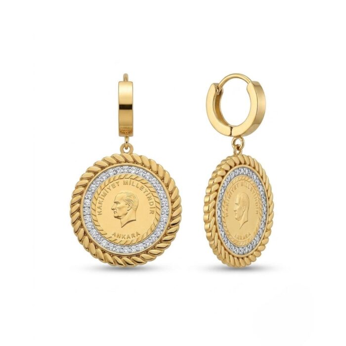 Anti Tarnish Coin Earrings | Stylish Everyday Jewelry - Image 4