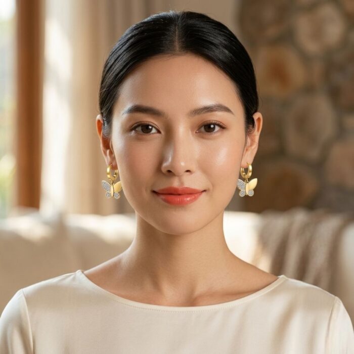 Anti Tarnish Butterfly Earrings | Stylish Everyday Jewelry - Image 2