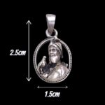 Dimensions of the silver pendant of Guru Gobind singh ji