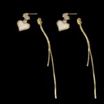 Everyday wear gold earrings with dangler chains