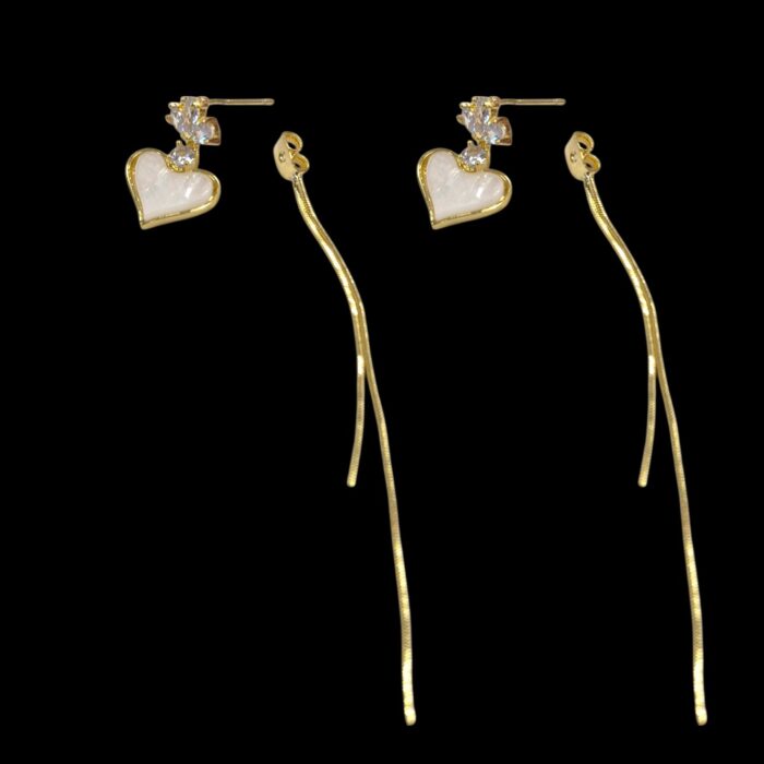 Everyday wear gold earrings with dangler chains