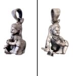Side profile of 2.5D Silver Krishna Pendant