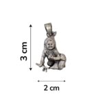 Dimensions of 2.5D Silver Krishna Pendant