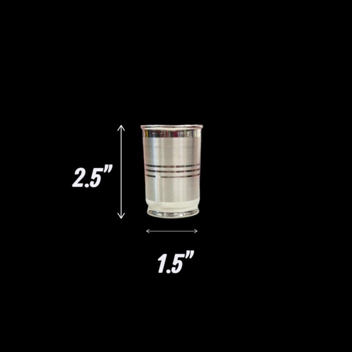 Pure Silver Glass | 2.5 inch small pure silver Glass