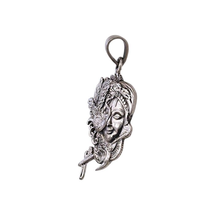 Side profile of 925 sterling silver Krishna Pendant