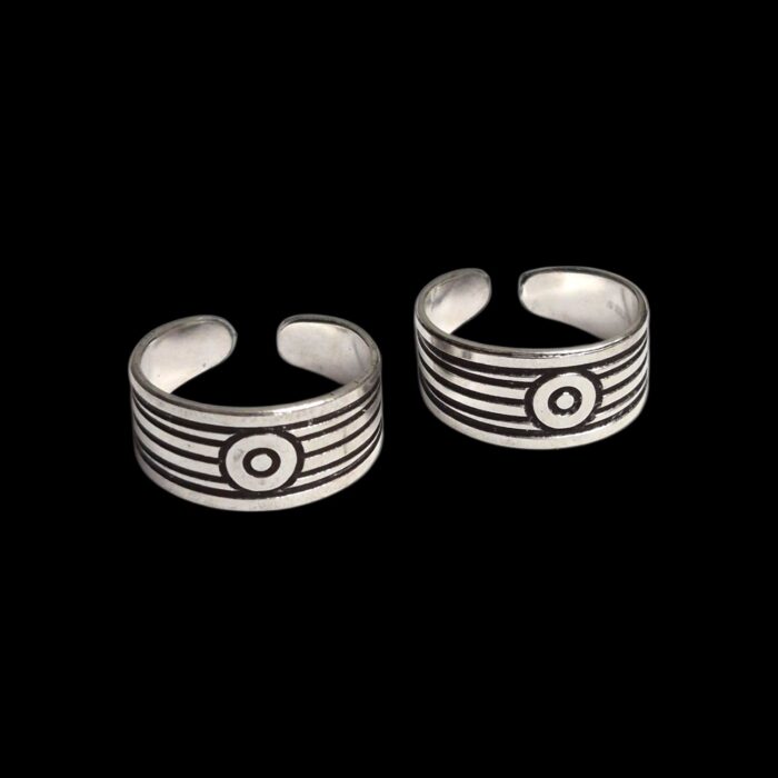 Pair of Pure Silver Toe Rings | Adjustable Toe rings - Image 2