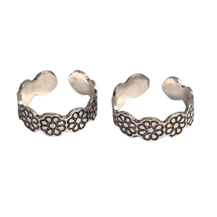 Pair of Pure Silver Toe Rings | Adjustable Toe rings - Image 6
