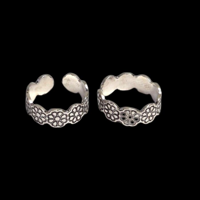 Pair of Pure Silver Toe Rings | Adjustable Toe rings - Image 4