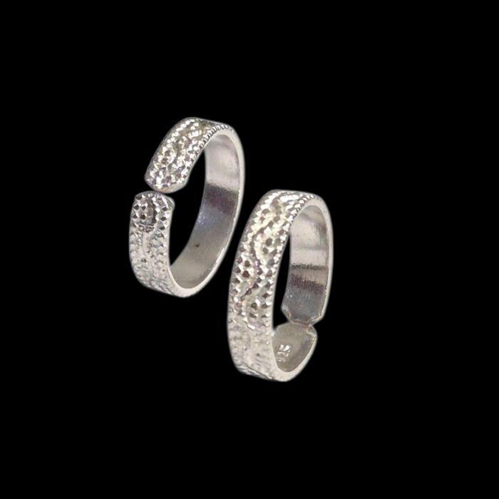 Pair of Pure Silver Toe Rings | Adjustable Toe rings - Image 2