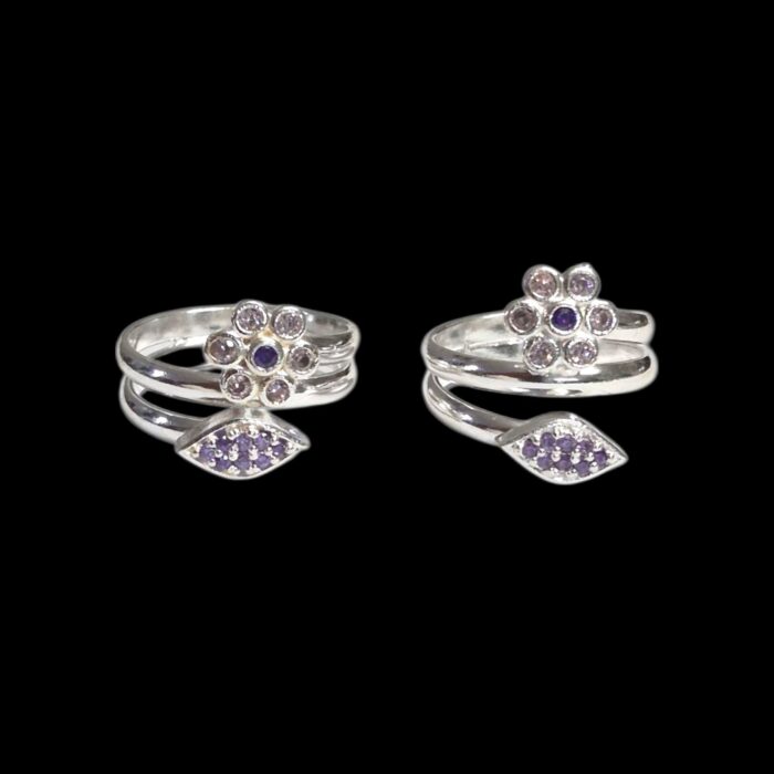 Pair of Pure Silver Toe Rings | Adjustable Toe rings - Image 2