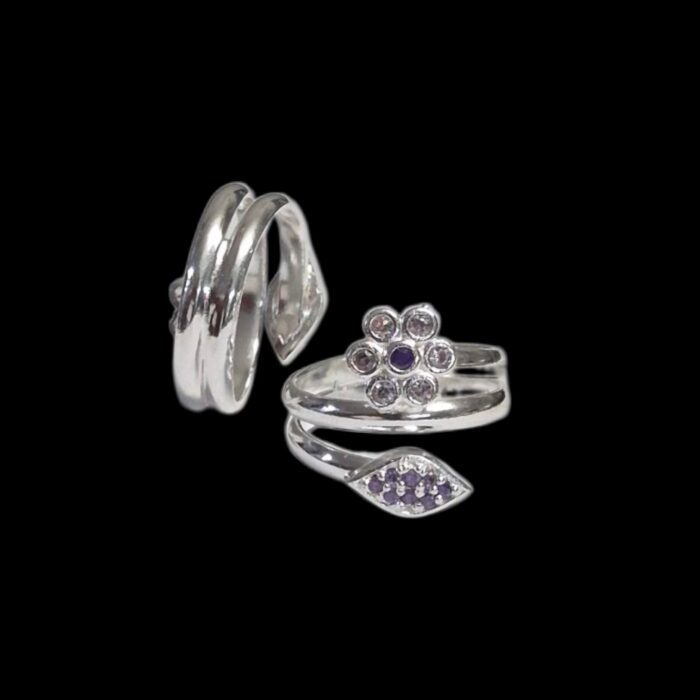 Pair of Pure Silver Toe Rings | Adjustable Toe rings - Image 6