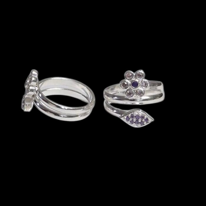 Pair of Pure Silver Toe Rings | Adjustable Toe rings - Image 5