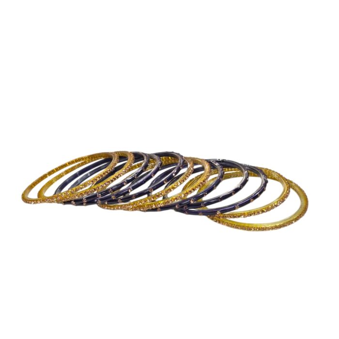 Perfect combination of Gold and Purple Glass Bangles