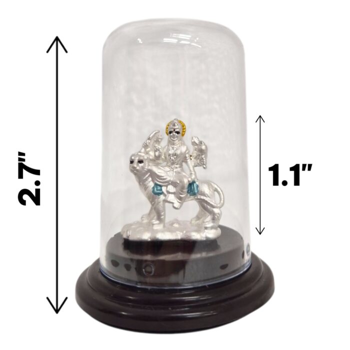 Pure silver Sherawali idol in dome - Image 4
