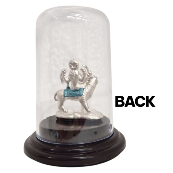 Pure silver Sherawali idol in dome - Image 5