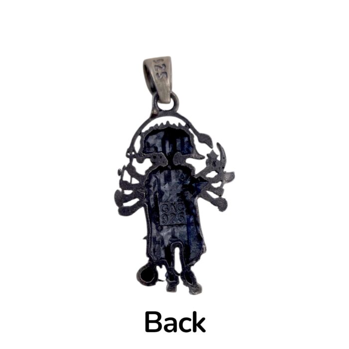 Backside of the stamped 925 sterling silver pendant