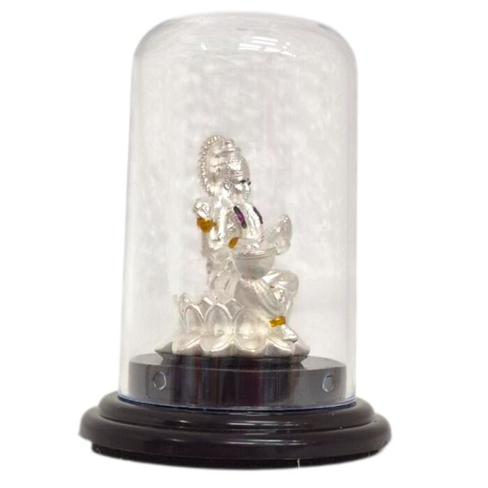 Pure silver Saraswati idol in dome - Image 4