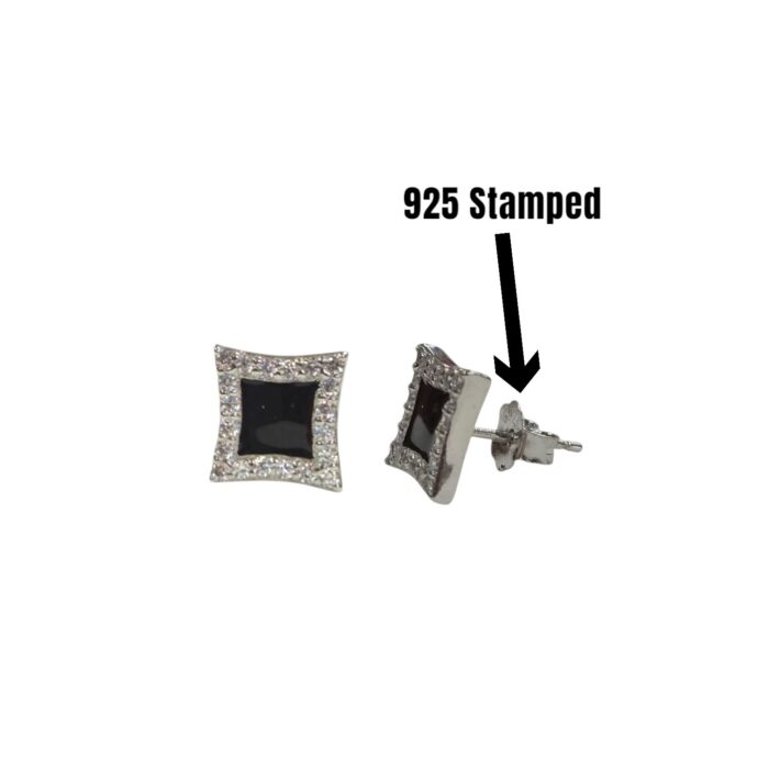 925 Sterling Silver Cubic Stud Earrings | Gift for her - Image 6