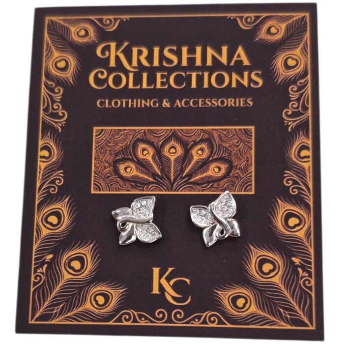 925 Sterling Silver Stud Earrings - Butterfly - Image 4