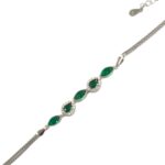 925 Sterling Silver & Natural Emeralds Bracelet  | Gift for her - Image 2