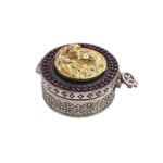 Sterling Silver Box | Chandi ki Dabbi - Oxidized Finish with Ruby Zirconia - Image 4