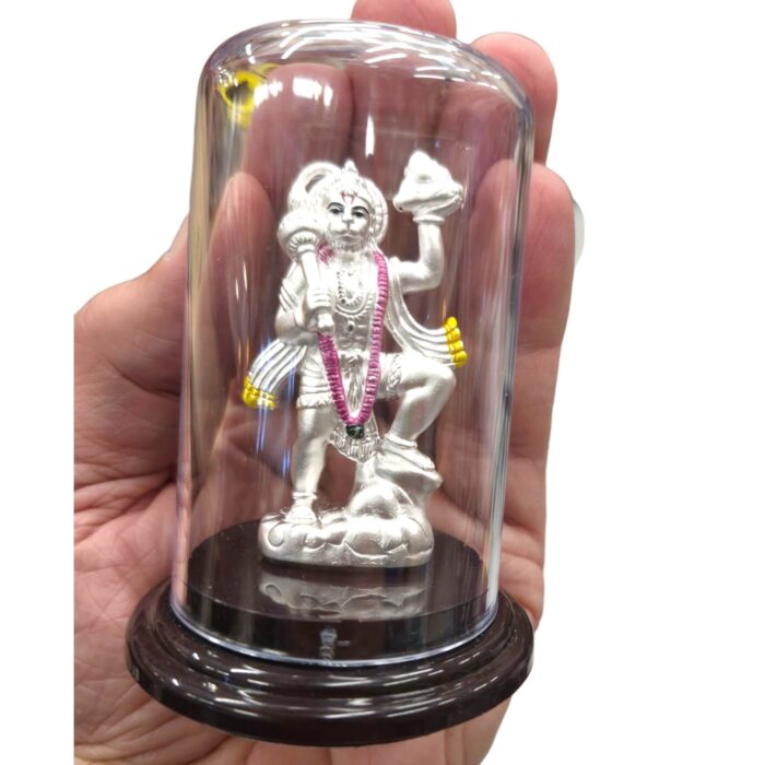999 Pure Silver Hanuman idol | Silver Statue of Hanuman - Image 2