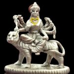 Pure silver Sherawali idol in dome