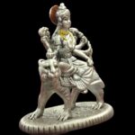 Pure silver Sherawali idol in dome - Image 3