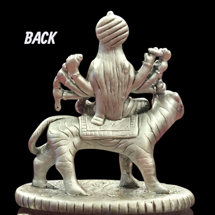 Pure silver Sherawali idol in dome - Image 6