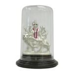 Pure silver Sherawali idol in dome - Image 2
