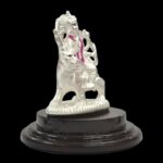 Pure silver Sherawali idol in dome - Image 4