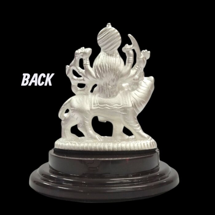 Pure silver Sherawali idol in dome - Image 7