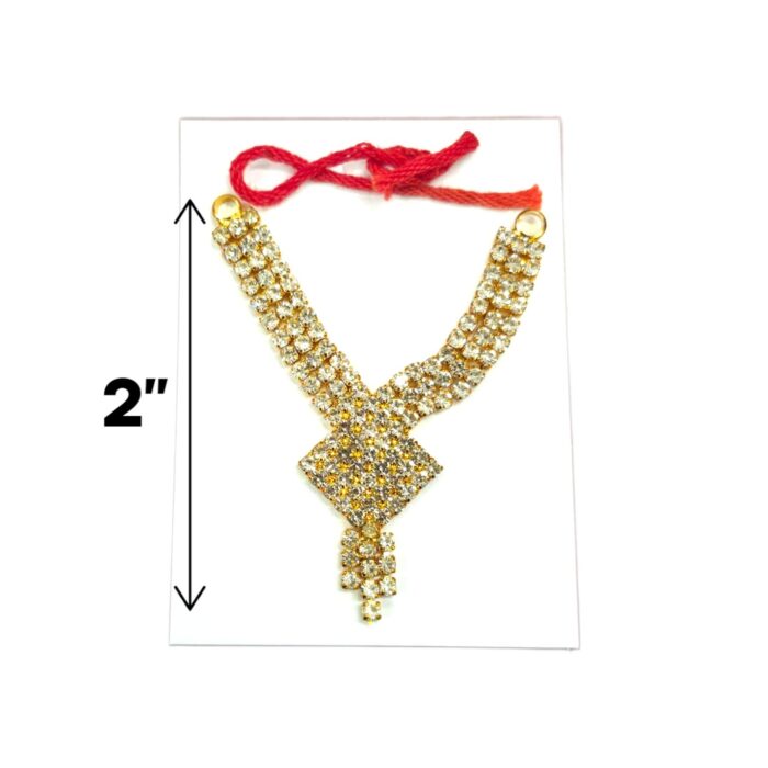 AD Stone Necklace for Laddu Gopal - White - Image 2